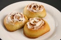 Cinnamon rolls on a plate Royalty Free Stock Photo
