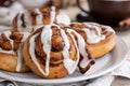 Cinnamon Rolls on a Plate Royalty Free Stock Photo