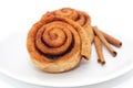 Cinnamon rolls on a plate Royalty Free Stock Photo