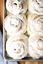 Cinnamon rolls with whipped cream