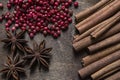 Cinnamon,star anise and red pepper Royalty Free Stock Photo