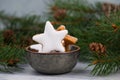 Cinnamon stars, traditional german christmas cookies, gingerbread Royalty Free Stock Photo