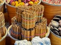 Cinnamon Stick Bundles At The Spice Souk Royalty Free Stock Photo