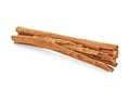 Cinnamon stick isolated on white background, closeup. Ceylon cinnamon Royalty Free Stock Photo
