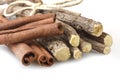 Cinnamon stick and Liqorice Royalty Free Stock Photo