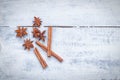Cinnamon stick and star anise spice Royalty Free Stock Photo