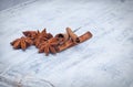 Cinnamon stick and star anise spice Royalty Free Stock Photo