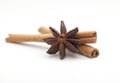 Cinnamon sticks with anise star Royalty Free Stock Photo