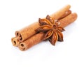 Cinnamon sticks and anisetree Royalty Free Stock Photo