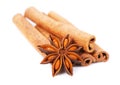 Cinnamon sticks and anisetree Royalty Free Stock Photo