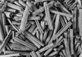 Cinnamon sticks in a bazaar, black and white Royalty Free Stock Photo