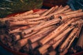 Cinnamon sticks at bazaar Royalty Free Stock Photo