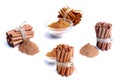 Different versions cinnamon sticks