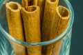 Cinnamon sticks in a glass Royalty Free Stock Photo