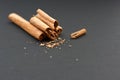 Cinnamon sticks and ground cinnamon