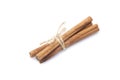 cinnamon sticks isolated on white background, a bundle of natural herb with dark brown colour Royalty Free Stock Photo