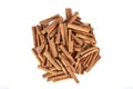 Cinnamon sticks isolated on white background, collection. Close up still life brown Ceylon cinnamon sticks Royalty Free Stock Photo