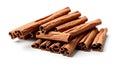 Cinnamon sticks isolated on white background. Spicy spice for baking, desserts and drinks. Royalty Free Stock Photo