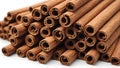 Cinnamon sticks isolated on white background. Spicy spice for baking, desserts and drinks. Royalty Free Stock Photo