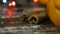 Cinnamon sticks lying on the table