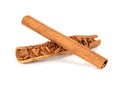 Cinnamon sticks and powder isolated on white background Royalty Free Stock Photo