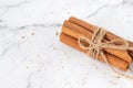 Cinnamon sticks and powder isolated on white background Royalty Free Stock Photo