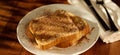 Cinnamon sugar toast shot with selective focus. Royalty Free Stock Photo