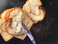 Cinnamon swirl bread with butter