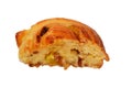 Cinnamon swirl puff roll sweetened with honey and raisins and filled with custard cream baked, selective focus of pastries Royalty Free Stock Photo