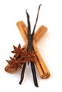 Cinnamon, vanilla and star anise Royalty Free Stock Photo