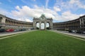 Cinquantenaire Park - Parc du Cinquantenaire - Park of the Fiftieth Anniversary - Triumphal Arch Royalty Free Stock Photo