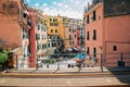Seaside village Vernazza, Colorful buildings and street in Cinque Terre, Italy Royalty Free Stock Photo