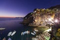 Cinque Terre at night. view of Riomaggiore Royalty Free Stock Photo