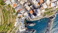 Cinque Terre Overhead view, Italy - Five Lands from the sky, Liguria