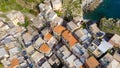 Cinque Terre Overhead view, Italy - Five Lands from the sky, Liguria Royalty Free Stock Photo