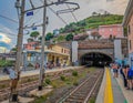 Cinque Terre train station in Riomaggiore, Italy Royalty Free Stock Photo