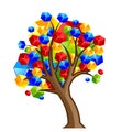 Colorful cube tree stock design vector. Vector illustration
