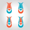 cintemani tulip logo, icon and symbol vector illustration Royalty Free Stock Photo