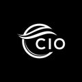 CIO letter logo design on black background. CIO creative circle letter logo concept. CIO letter design