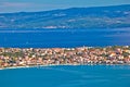 Ciovo island aerial panoramic view Royalty Free Stock Photo