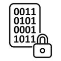 Cipher data number icon outline vector. Lock code Royalty Free Stock Photo