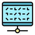 Cipher encryption icon color outline vector Royalty Free Stock Photo