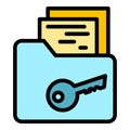 Cipher folder icon color outline vector