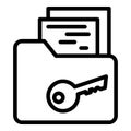 Cipher folder icon, outline style
