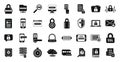 Cipher icons set simple vector. Data security