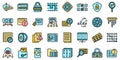 Cipher icons set vector flat
