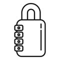 Cipher padlock icon outline vector. Data encryption