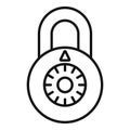 Cipher padlock icon outline vector. Security code Royalty Free Stock Photo