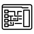 Cipher system icon, outline style