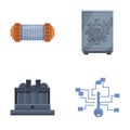 Cipher system icons set cartoon vector. Various type of encryption